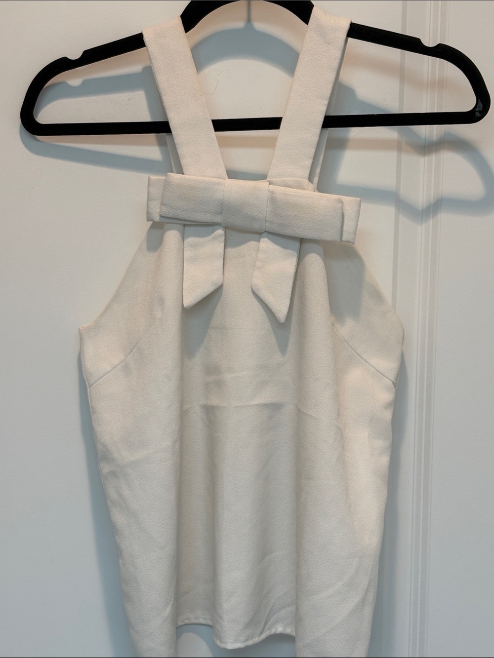 Women’s Cream Bow-Front Halter Top